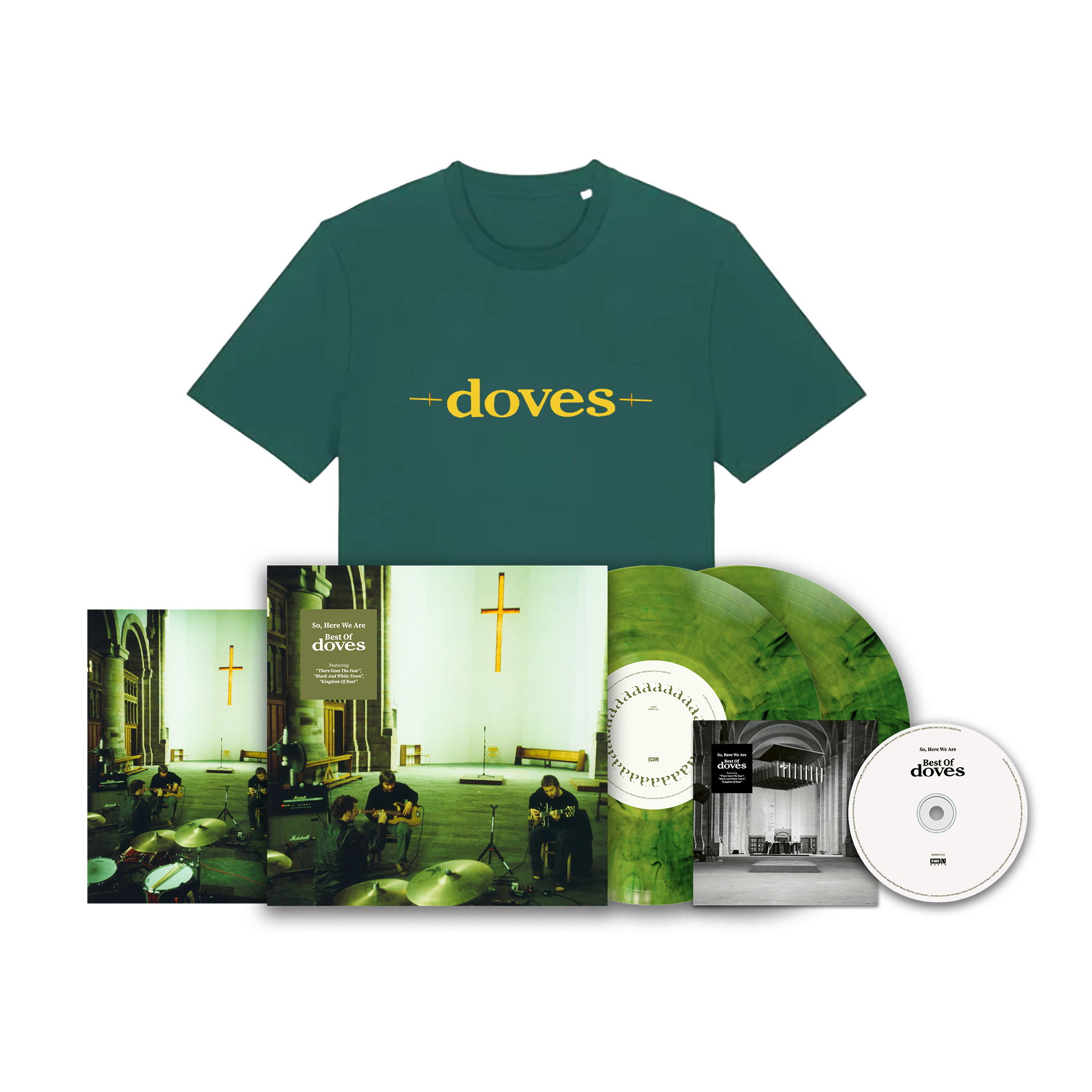 新品未開封　DOVES Tシャツ　サイズXL T-Shirt + Green Smoke 2LP + Alt Artwork CD + Signed Art Card